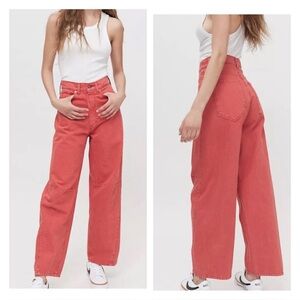 Urban Outfitters BDG Red High Rise Extreme Baggy Denim Jeans Size 26